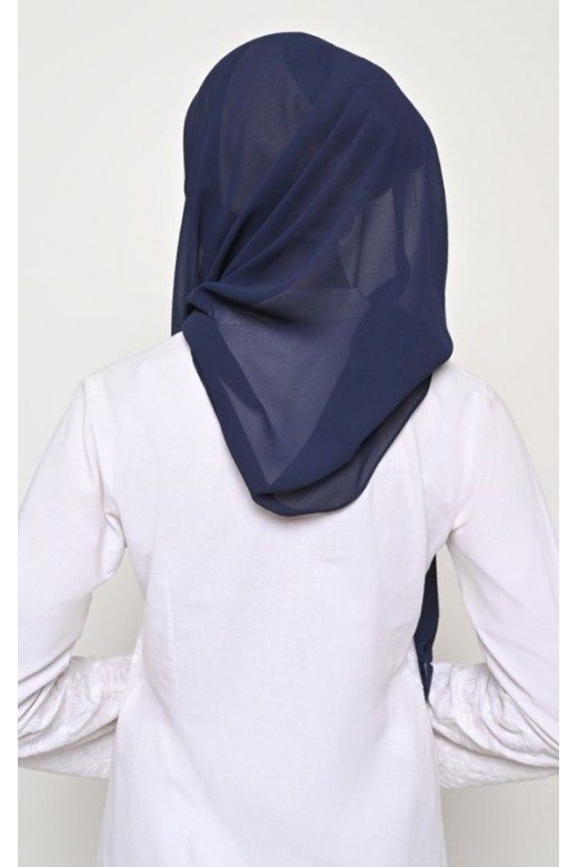 Pasmina Cerutti Baby Doll Jahit Tepi Navy